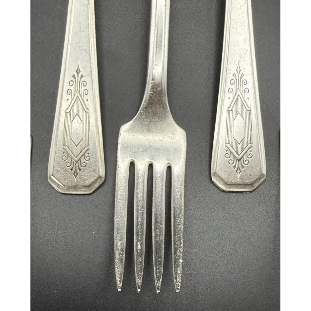 VTG Oneida WM. A. Rogers Croydon Mary Lee Silverplate Dinner Fork 1932 Set Of 6